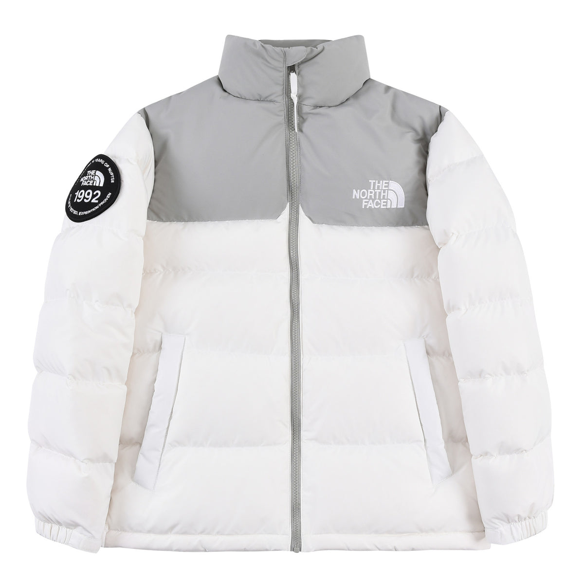 The North Face White and Grey 1992 Nuptse 30th Anniversary Down Jacket