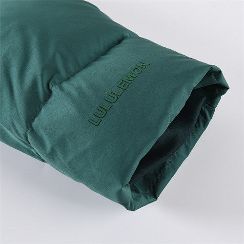 Lululemon Dark Green Wunder Puff Short Down Jacket with Hood