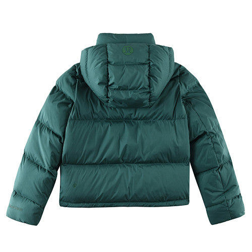 Lululemon Dark Green Wunder Puff Short Down Jacket with Hood