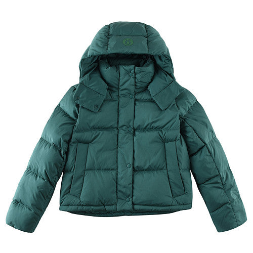 Lululemon Dark Green Wunder Puff Short Down Jacket with Hood