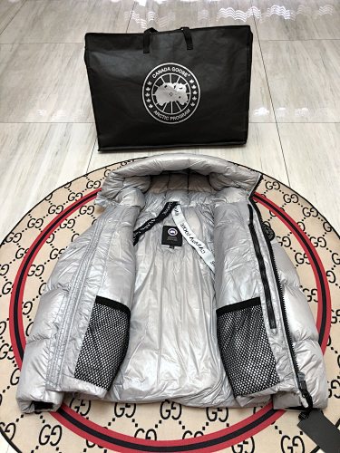 Canada Goose Silver Metallic Down Jacket