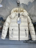 Moncler Ivory Montbeliard Short Down Jacket with Hood