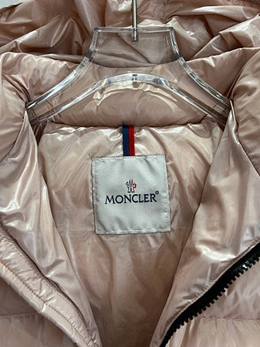 Moncler Rose Gold Maya Short Down Jacket with Detachable Hood