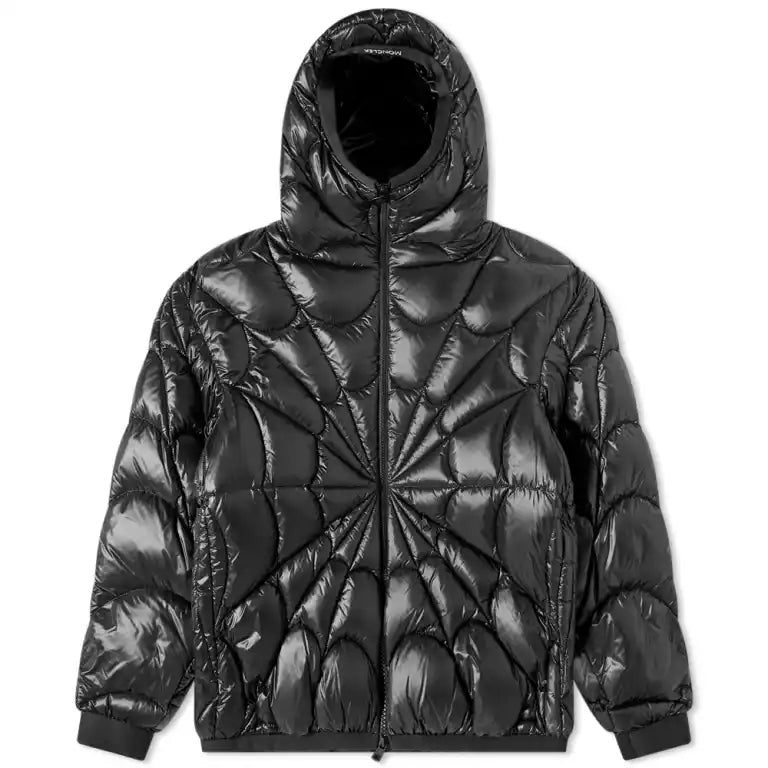 Moncler Black Dingyun Zhang Spiderweb Quilted Hooded Down Jacket
