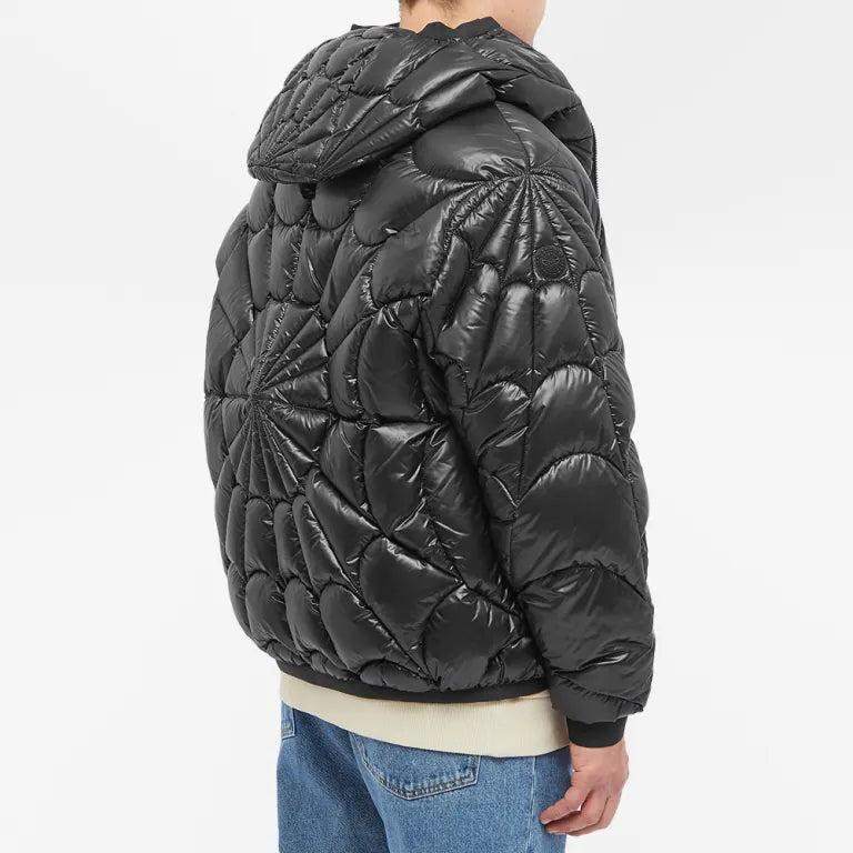 Moncler Black Dingyun Zhang Spiderweb Quilted Hooded Down Jacket