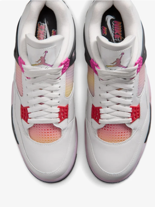 Air Jordan 4 Retro - Off WhiteFire Pink-Anthracite