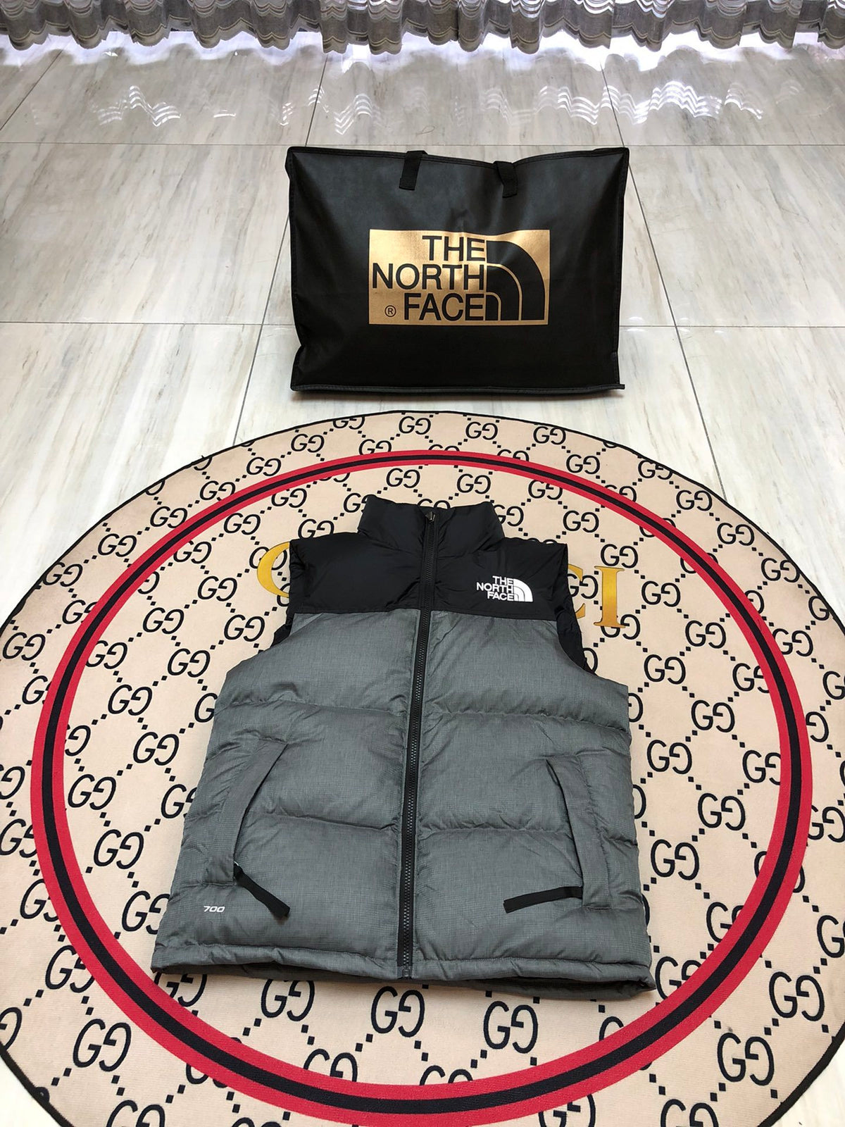 The North Face Grey 700 Down Nuptse Vest