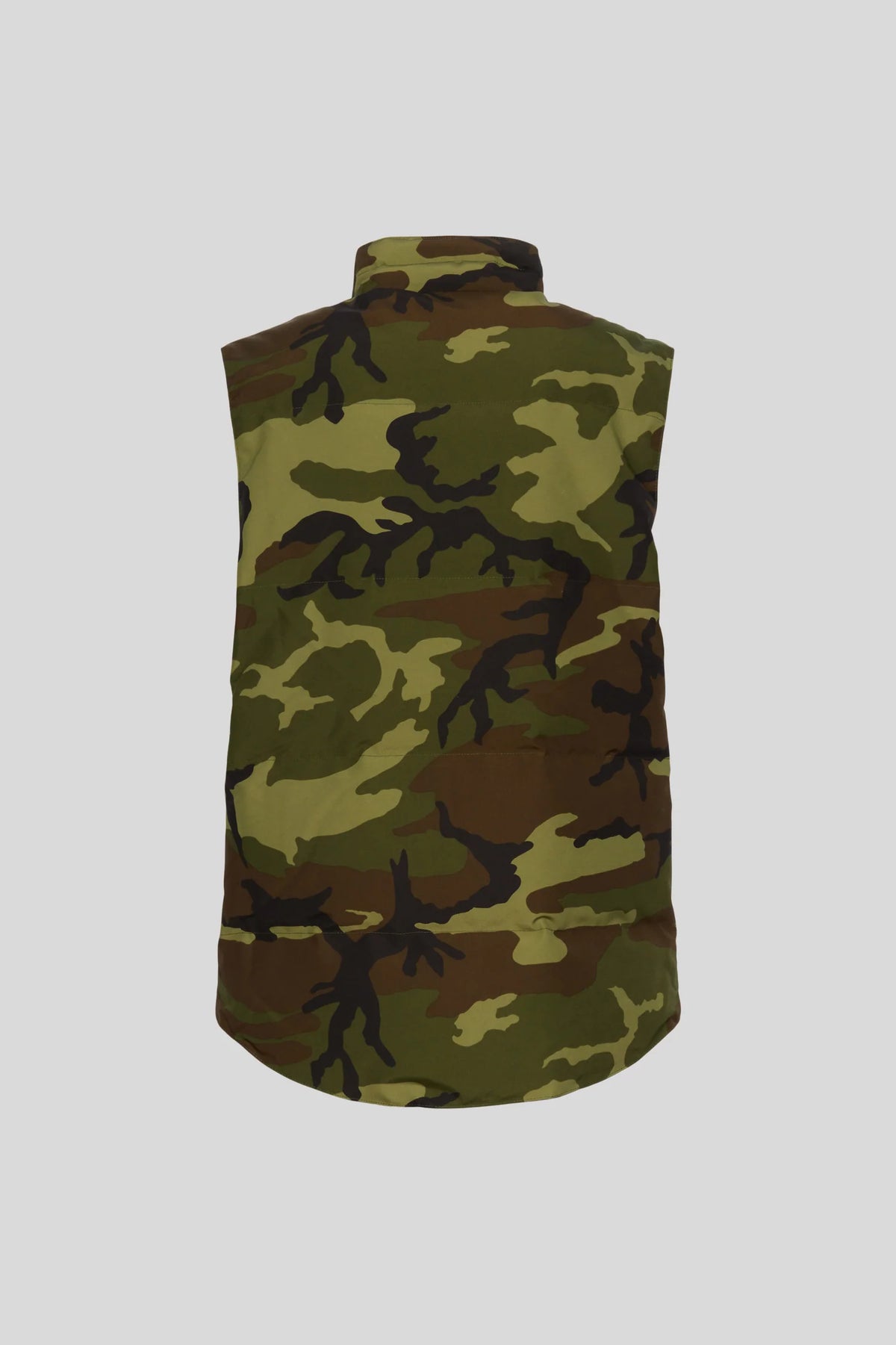 Canada Goose Olive Green Camo Vest with Stand Collar and Chest Logo