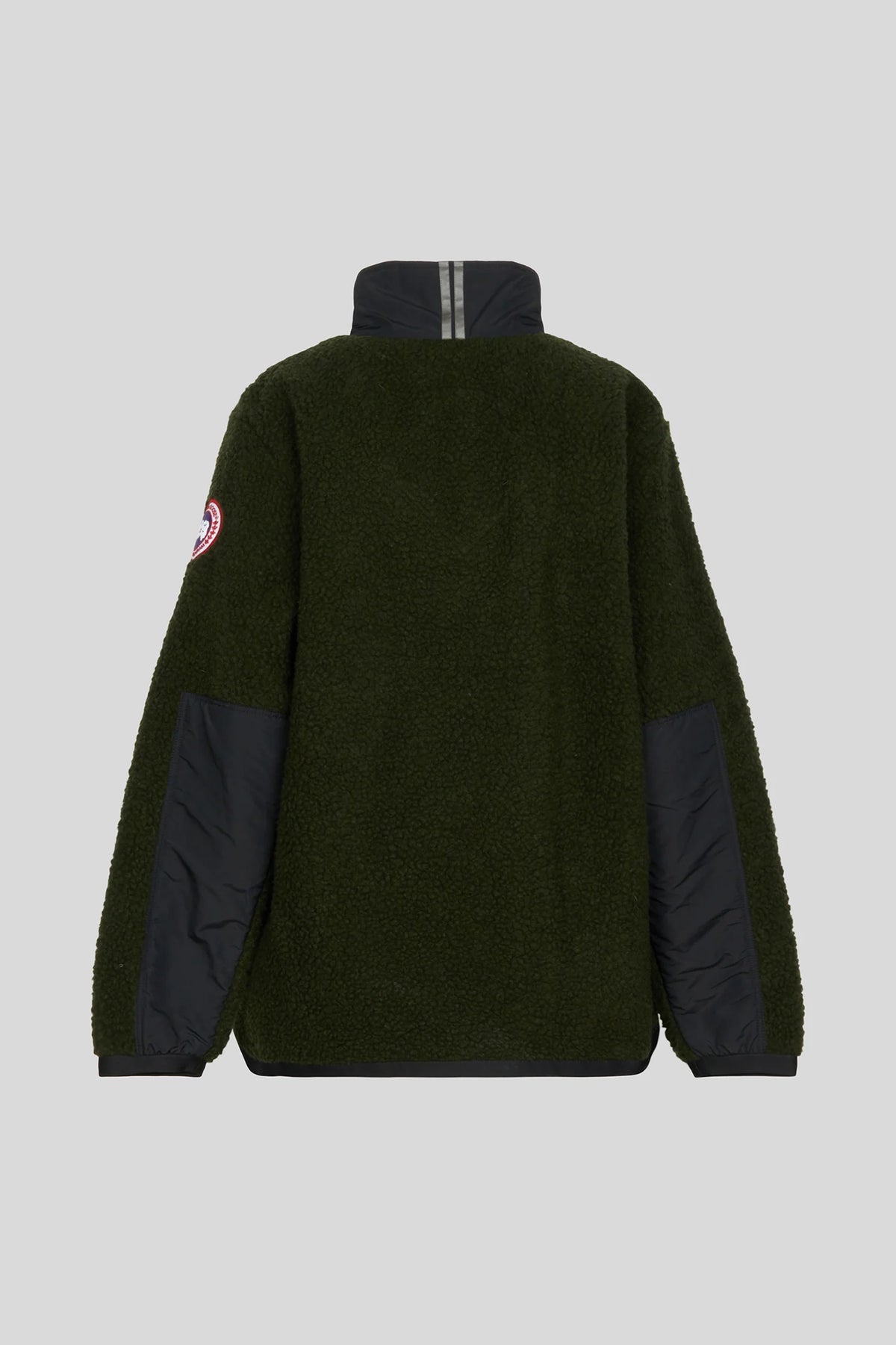 Canada Goose Dark Olive Half-Zip Fleece Pullover with Contrast Collar and Chest Pocket