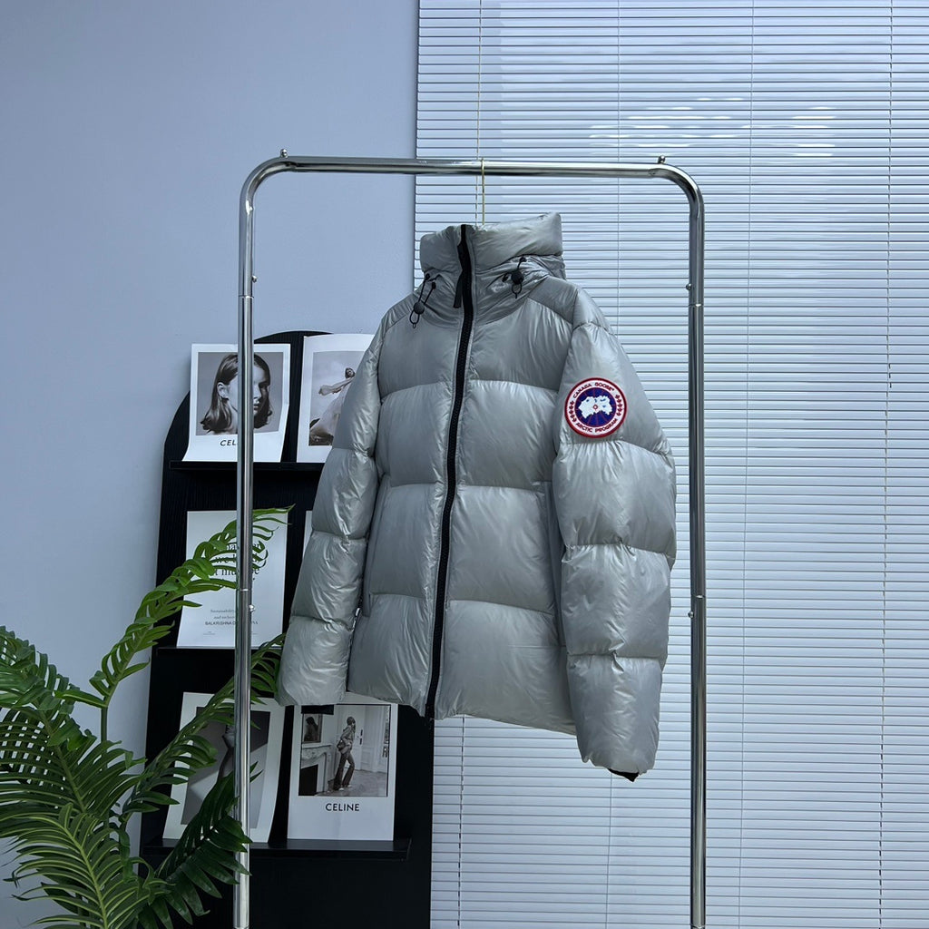 Canada Goose Silver Grey Oversized Puffer Jacket with Hood