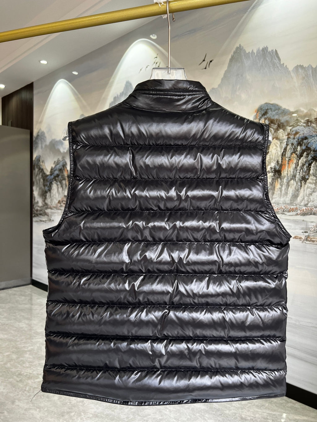 Moncler Black Glossy Down Vest