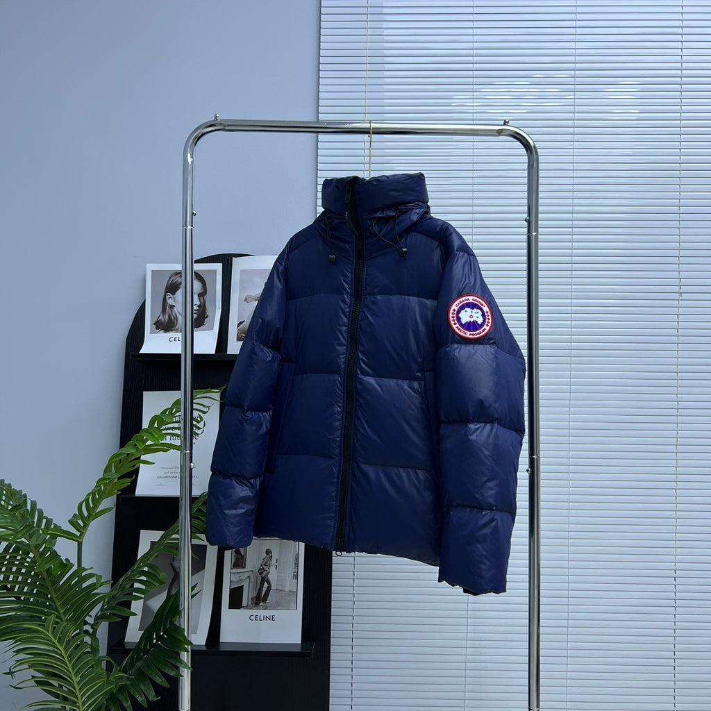 Canada Goose Navy Oversized Puffer Jacket with Hood