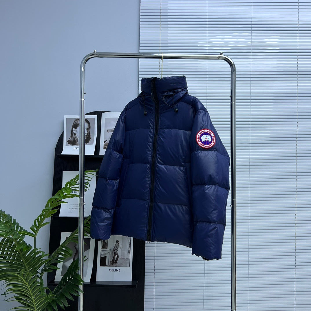 Canada Goose Navy Oversized Puffer Jacket with Hood