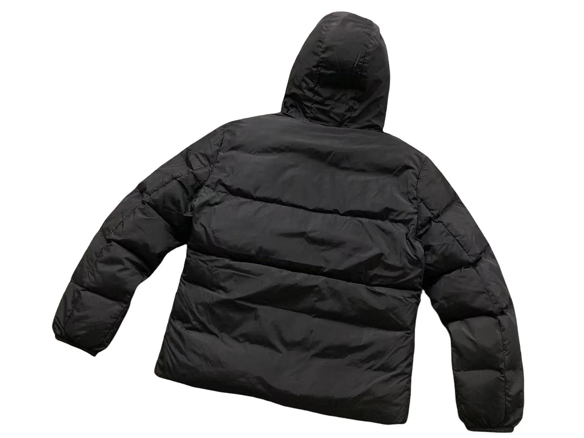 Moncler Black Filieres Hooded Down Jacket with Logo Hood Lining