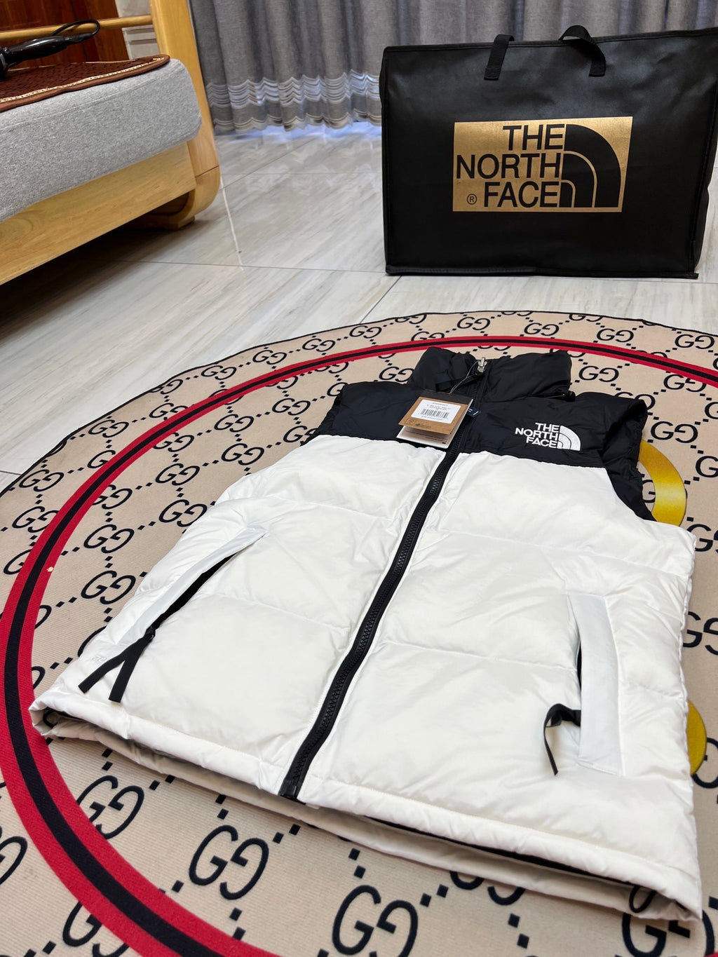 The North Face White 700 Down Nuptse Vest