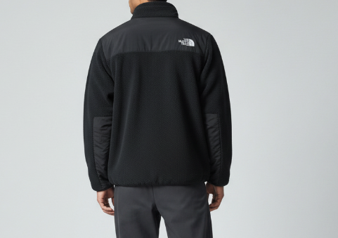 The North Face Black Denali Fleece Jacket with Contrast Softshell Panels