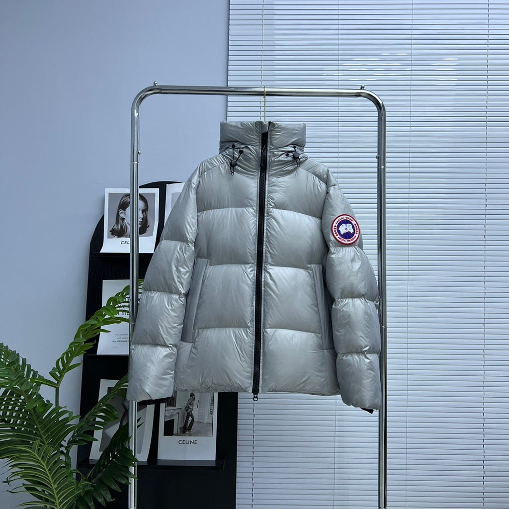 Canada Goose Silver Grey Oversized Puffer Jacket with Hood