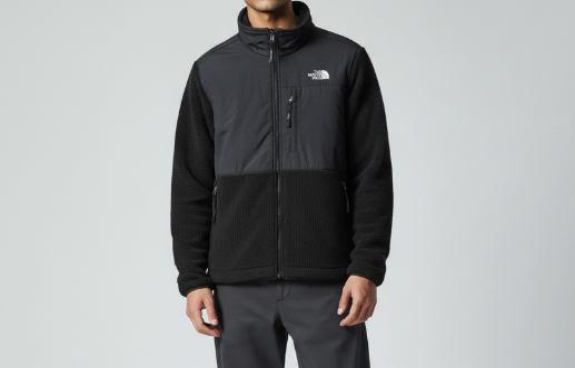 The North Face Black Denali Fleece Jacket with Contrast Softshell Panels