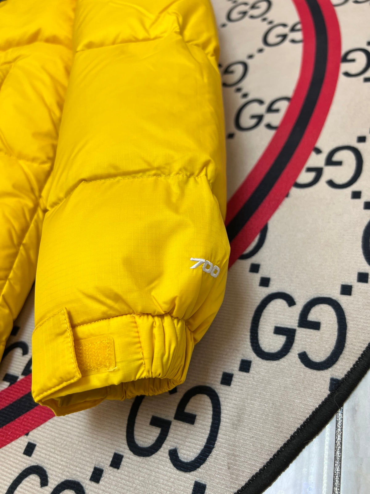 The North Face Yellow Nuptse 700-Fill Down Jacket with Black Contrast Yoke