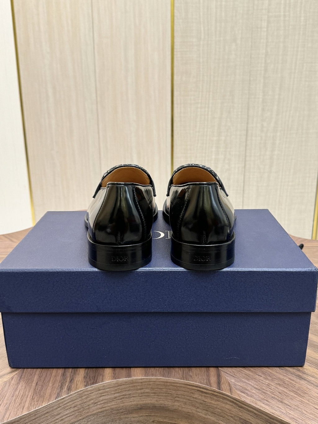 Dior Black & Gray Patterned Loafers