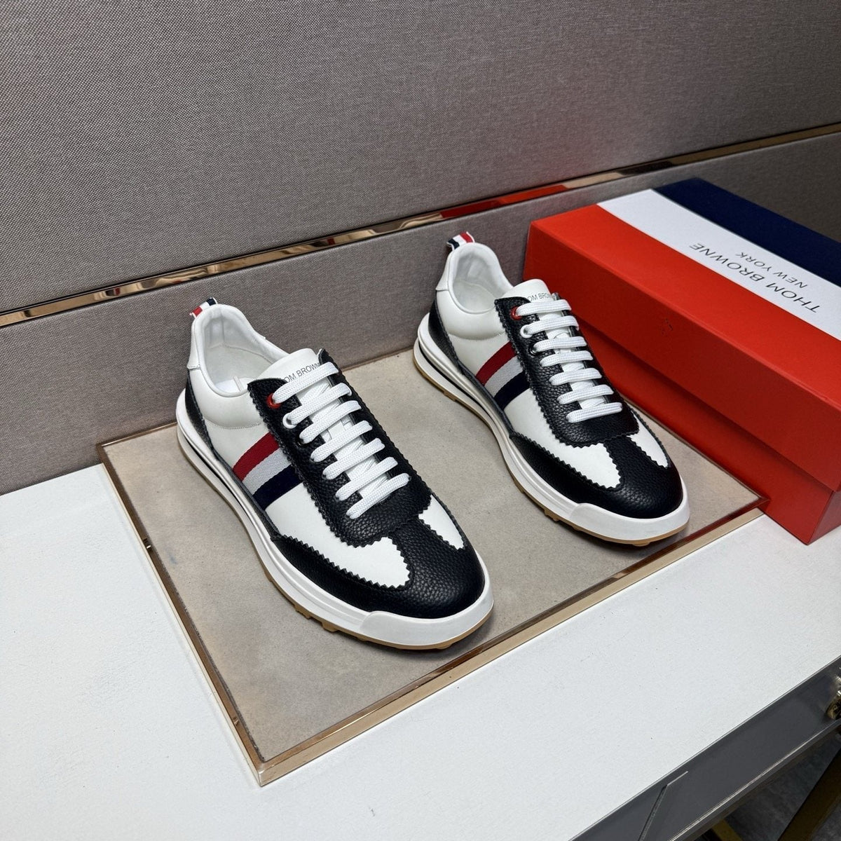 Thom Browne Men's Stripe Low-Top Sneakers