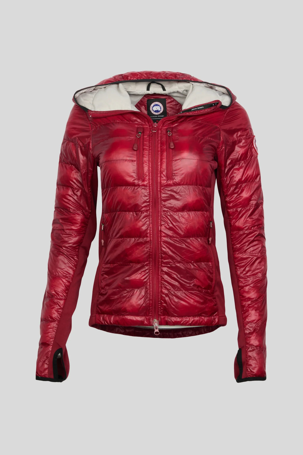 Canada Goose Red Hybridge Lite Down Jacket with Hood